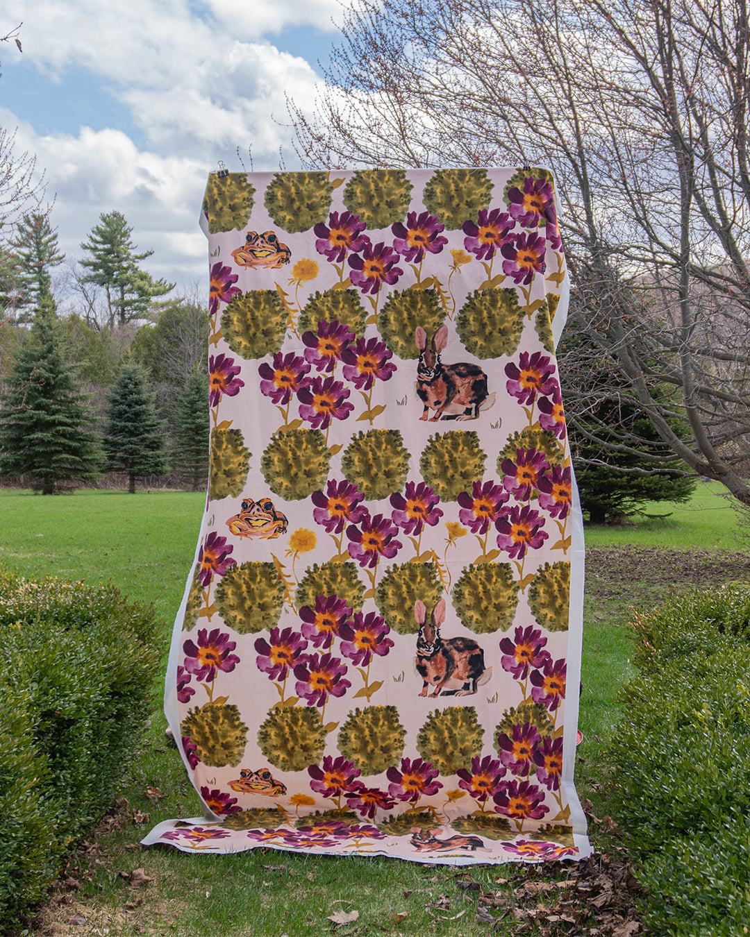 In My Parents Garden: Bunny and Toad Fabric