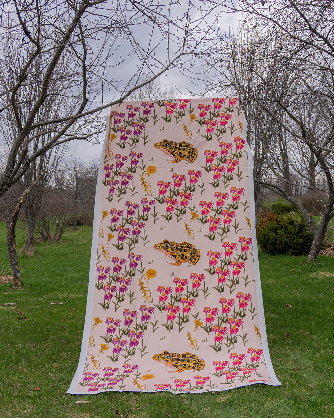 In the Garden: Northern Leopard Frog Fabric